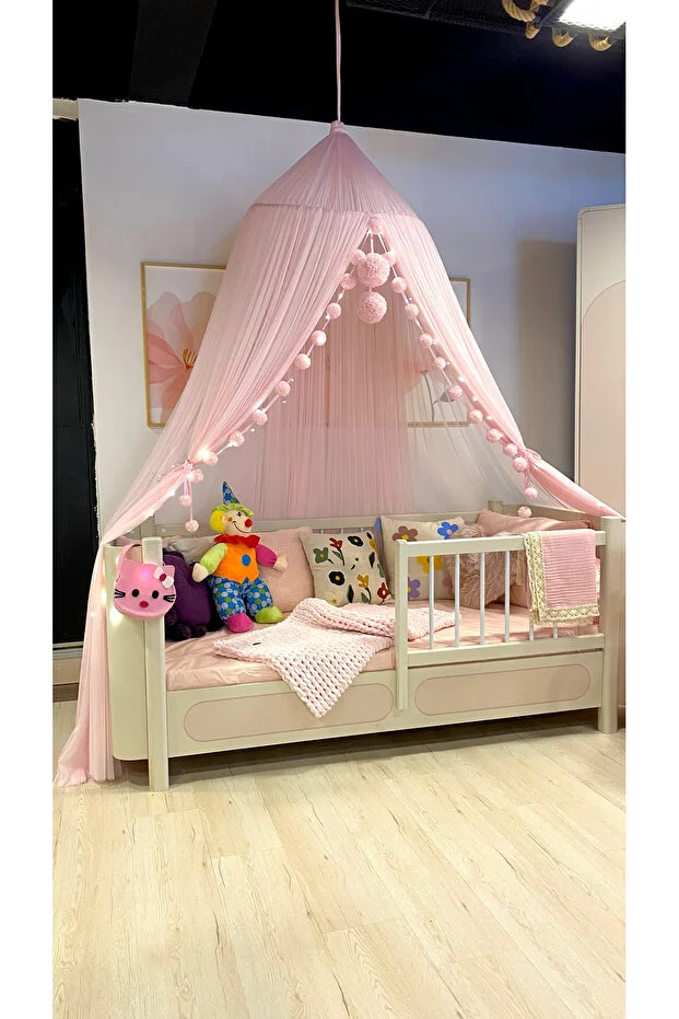 STQUEEN PLUS TÜL CİBİNLİK ŞEKER PEMBE (PİNK) 5 mt mini led ışıklı